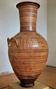 Dipylon Amphora，几何风格的葬礼瓮，来自雅典的Kerameikos Necropolis，公元前750年（兵马俑）（另见88063）